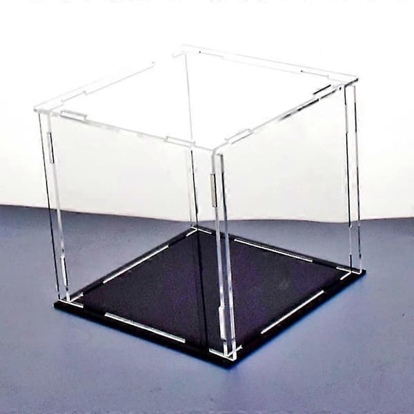 30 cm plexiglas akryl display H-boks plastbase støvtæt figur trofæ D 20*10*20cm