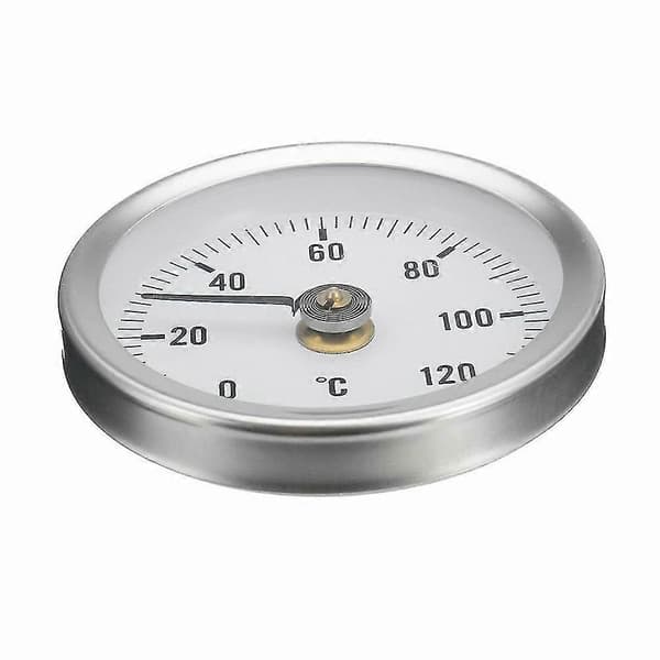 st. rörfjäderklämmtermometer 63 mm 0-120 aluminiumtemperaturmätare för varmvatten, VVS. hopea