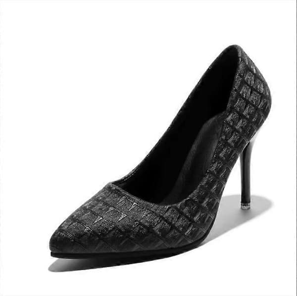 【03】Casual damesko med høj hæl Sort Black EU 35