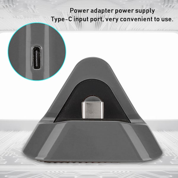 Bærbar trekantet Type C opladningsbase metalbundoplader til Switch / Lite Host (grå)