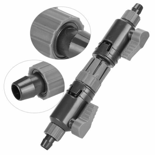 Akvarium Vattenkontrollventil Akvarium Slangrör Snabbkoppling Dubbelkran K-12/16mm