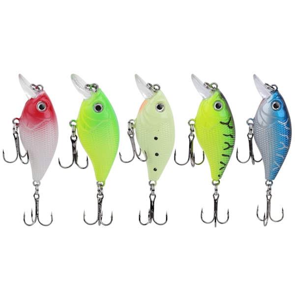 5 st Fisklockar Set Konstgjorda Färgglada Små Tjocka Fiskbeten Kit Fisketillbehör
