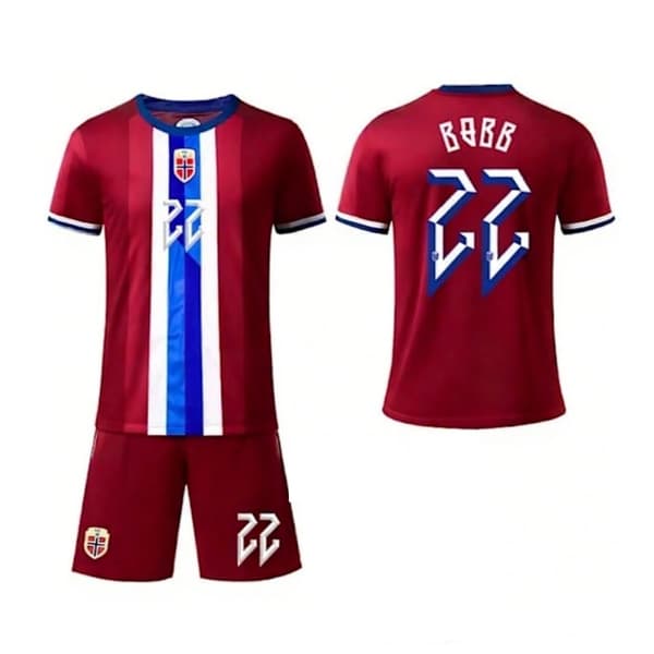 Norge Fodboldlandshold Trøje Shorts Sæt Nr. 22 Bobb 2XL 2XL