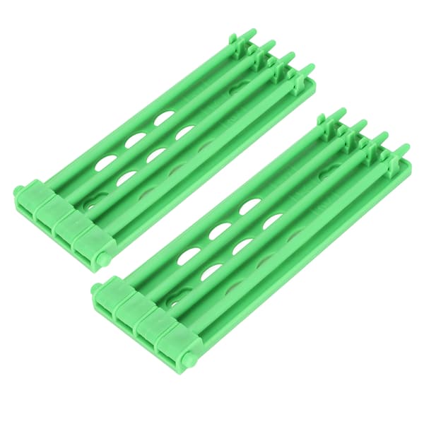 2 stk. Duefodringsringholder Plastik Duebånds Rack Ramme til Papegøjer Kylling And Ørnefodring Grøn