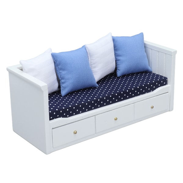 1:12 Dockskåp Soffa Leksaker Mini Trämöbler Modell Dockskåp Sovrum Vardagsrum Dekoration