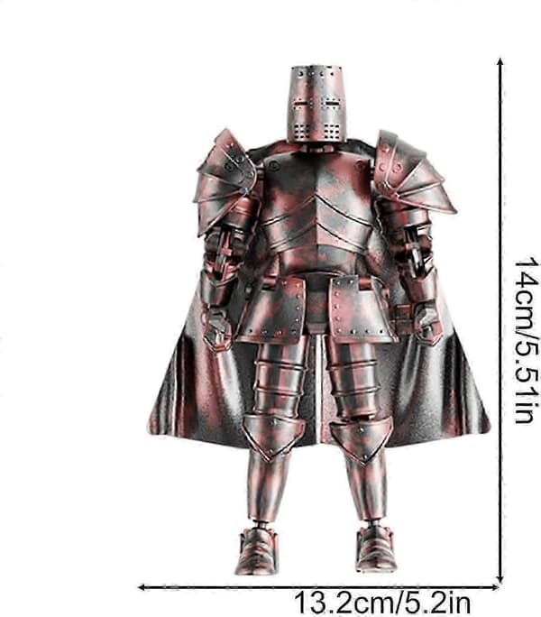 Middelalderlig Fuld Krops Robot Model Actionfigur Skrivebords Bevægelig Figur Dekoration