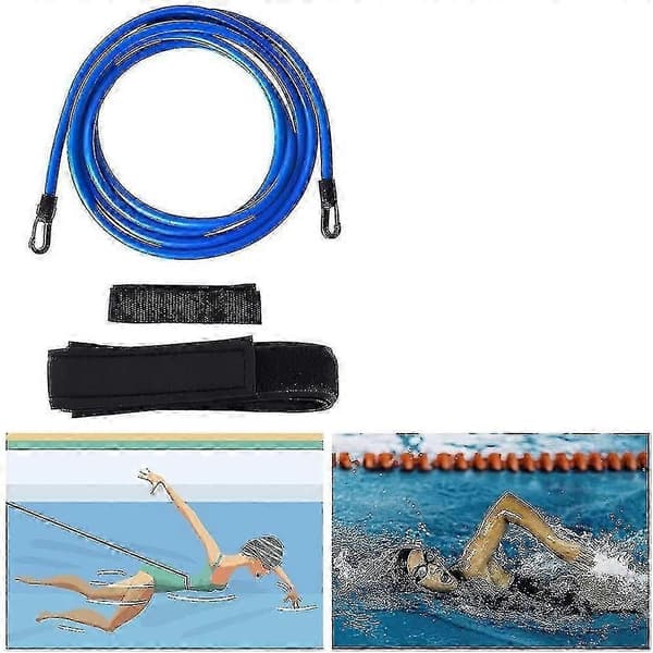 Justerbar simrem för pool, 4m elastiskt rep, simmotstånd, simbassäng