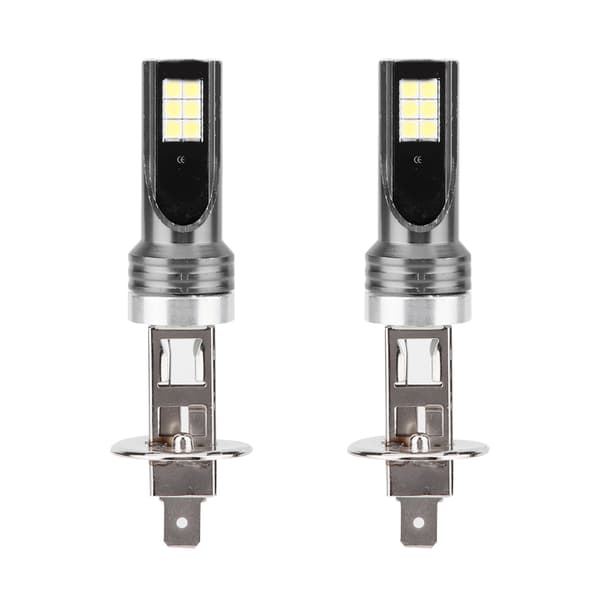 2 stk. 3030-12LED H1 24W 6000K Bil LED Forlygte Tågelygte Auto Tilbehør