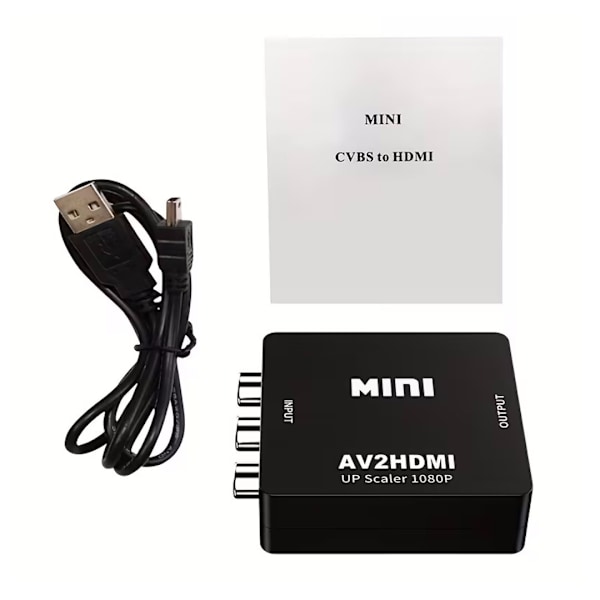RCA til HDMI-adapter, AV til HDMI-konverter