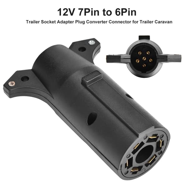 12V 7-benet til 6-benet N&S Trailer Stik Adapter Plug Konverter Stik til Trailer Campingvogn
