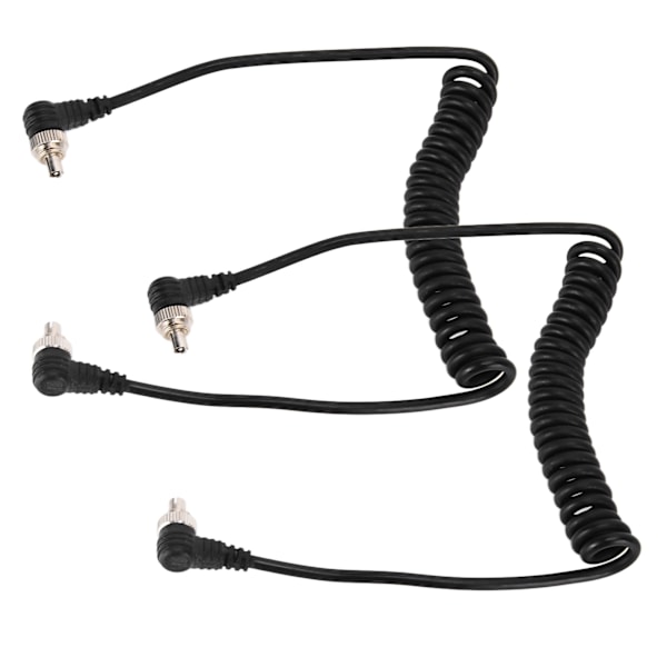 2st Kamerablixt Synk PC-kabel Hane till Hane Speedlite Spiralkabel Universaltyp för Studio Video