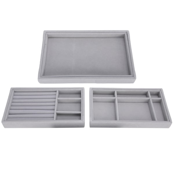 3 stk. Professionel smykke bakke stabelbar ørering halskæde ring display bakke organizer