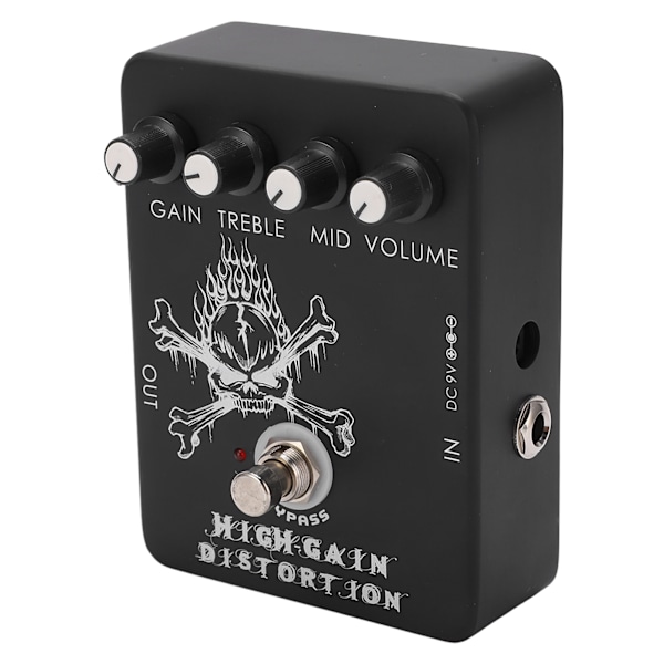 High Gain Distortion Effekt Elektrisk Gitarr Metall Monoblock Effektpedal med LED-Blixt 11mA
