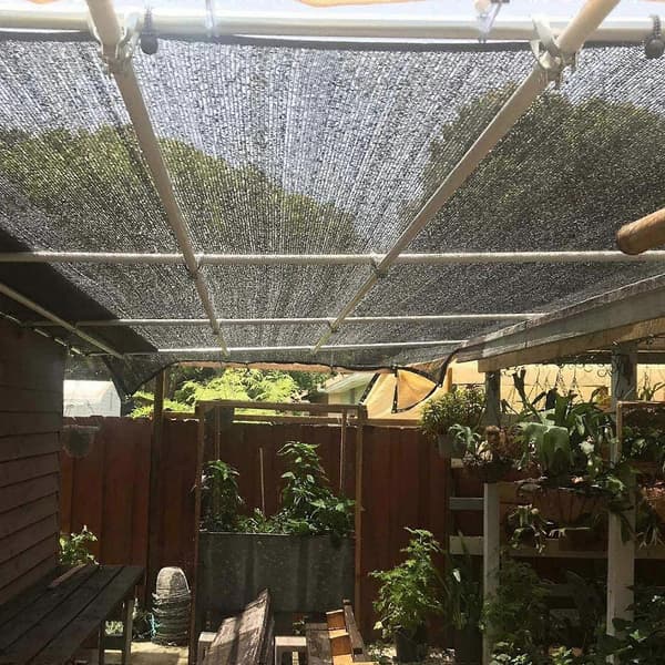 【03】50 % solskærmnet, vindtætte slør med kraftige netøjer blokerer UV-stråler planter sort, til haveblomster drivhuslade (2mx4m/6