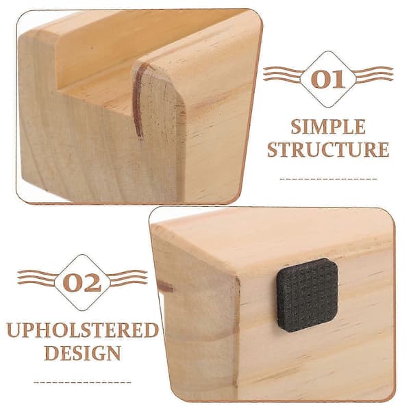 Fuld længde spejlstativ Træspejlstativ Toiletbordspejlstøttefod 25.00X8.00X6.50CM