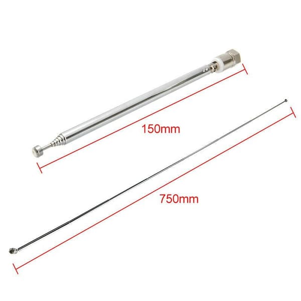 【03】FM-radioantenne Teleskopisk FM-antenne F-stik 75 Ohm