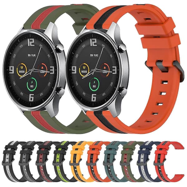 Silikoniranneke Xiaomi Mi Watch Color -kellolle Black Grey