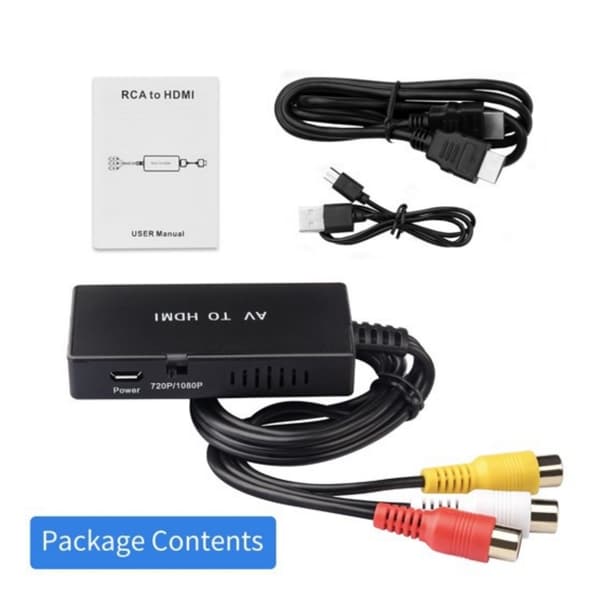 HDMI til AV 3xRCA CVBS komposit videoadapter, HDMI til AV-switcher, HDTV til AV