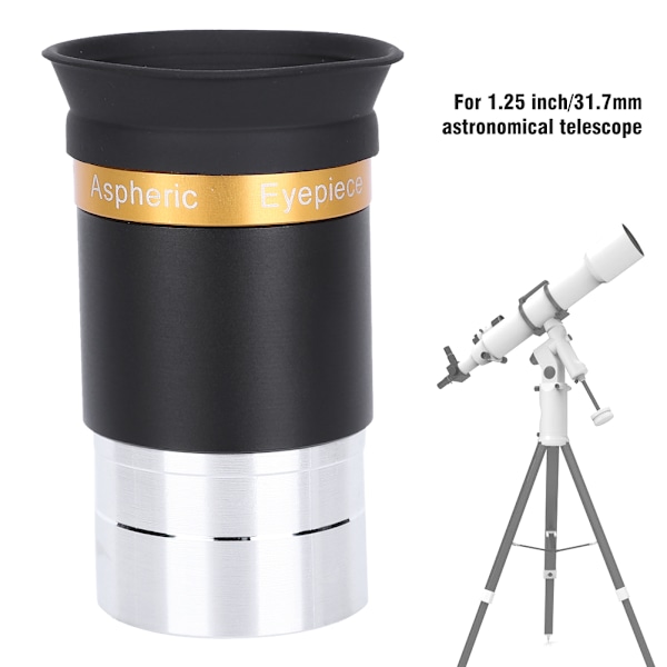 Fullbelagd Högupplöst Vidvinkel 62 Graders Lins Asfärisk Okular för 1,25 Tums Astronomiskt Teleskop