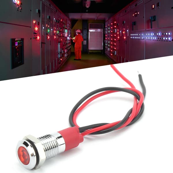 Vedenpitävä 8mm LED-merkkivalo - Punainen (1 kpl)