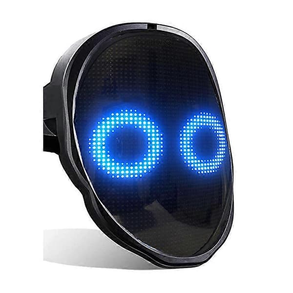 【03】Bluetooth LED-maske, der lyser op til fest, Halloween, jul, DIY LED-maske Black