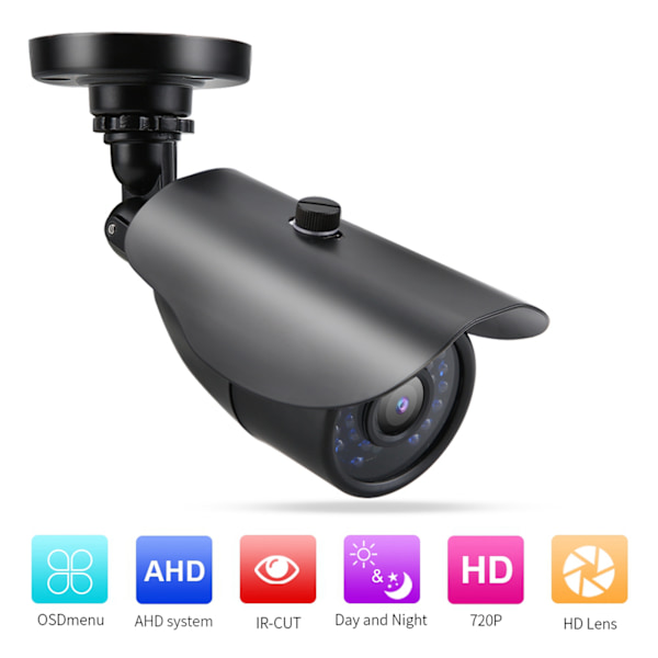 TVI/AHD/CVI/CVBS PAL Bullet Kamera IP66 Udendørs IR Nattesyn Analog CCTV DVR (720P)