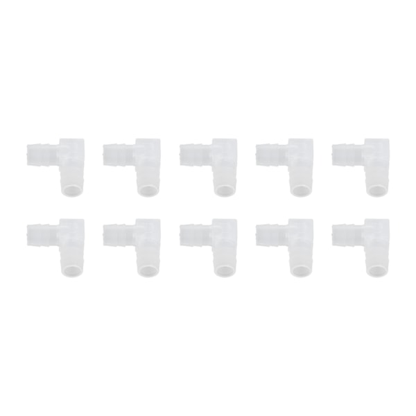 10 stk. Albue Slange Studs Plastik Fitting 90 Graders Lige Barbeforbindelse Adapter L Form til Akvarium 10mm