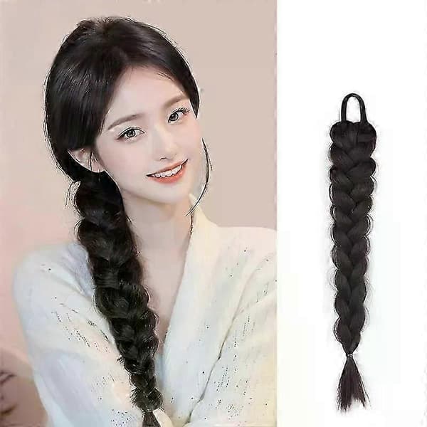 Twist Flätade Peruk Hårband Håraccessoarer Kompatibla med Kvinna Flickor Hästsvanshållare Elastiska Scrunchies Gummiband C