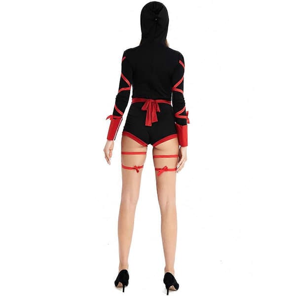 Halloween Dragon Ninja Cosplay Haalari Nainen Samurai Asu Punainen Ja Sininen Red L