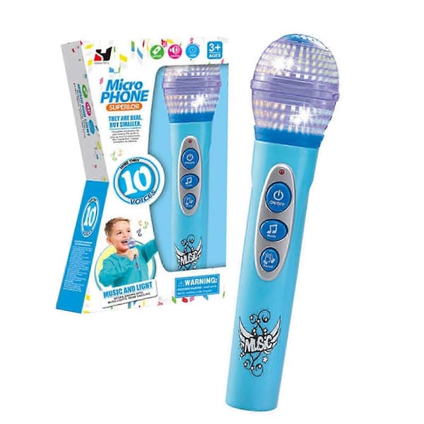 Børne Star Karaoke, Børnemikrofon, Bluetooth+10 Forudindlæste Børnerim, Pigelegetøj og Gave til 2-6 Årige Blå