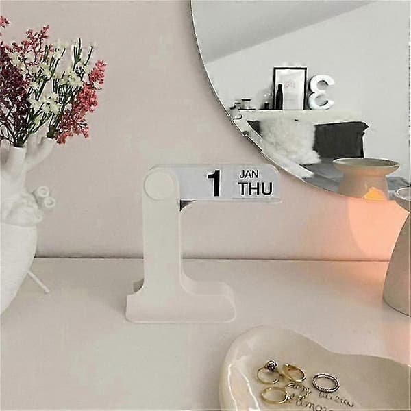 Moderne minimalistisk daglig flipkalender til stueindretning Beige