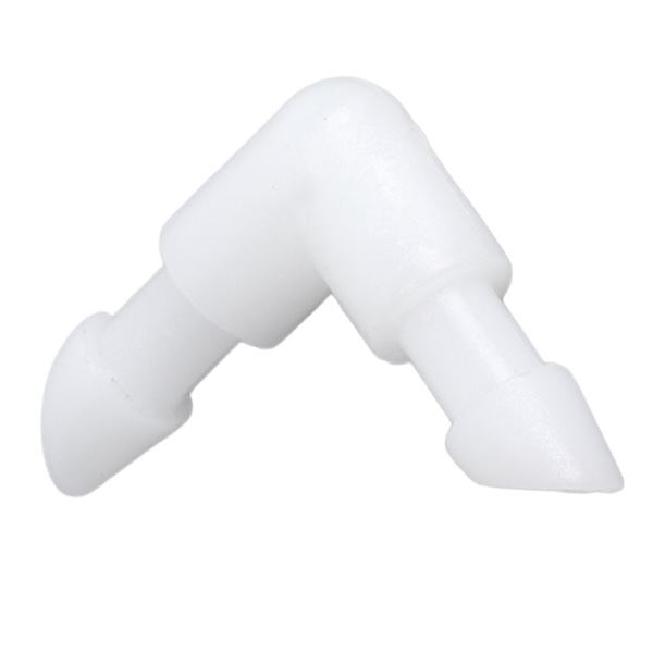 Albue Slangefitting 90 Graders L Formet Barb PE Lige Diameter Rørforbindelse Adapter 4,2 mm / 0,17 tommer