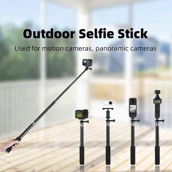 【03】Handheld Selfie Stick Extendable Lightweight Portable Universal Aluminum Alloy Action Camera Selfie Stick Tripod for DJI OSMO POCKET 3