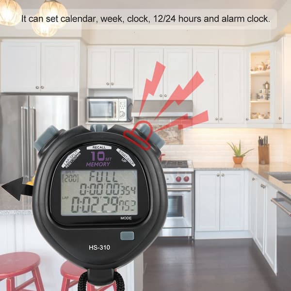 Multifunktionell Digital Display Timer Bärbar Elektronisk Stoppur Timer Alarmräknare (HS-310)