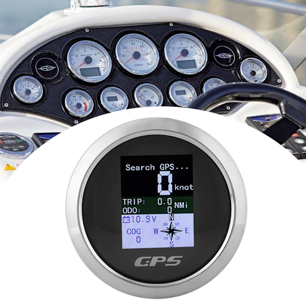85mm Nopeusmittari GPS Auto Vene Insinööri Ruostumaton Vedenpitävä Digitaalinen Mittari Musta Kellotaulu