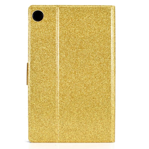【03】Samsung Galaxy Tab A9 Glitter Läderfodral Guld