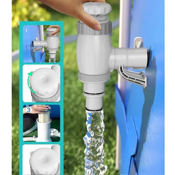 Poolslangeadapter, poolslangeholder og stempelventil, poolreservedele til fritstående pools, A A