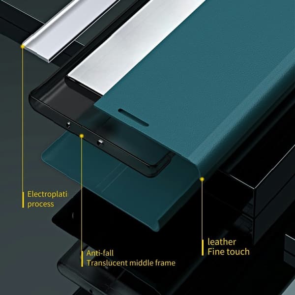 【03】Mobilcover til Samsung Galaxy S26 Ultra Anti-Drop Ægte Læder - Rosa