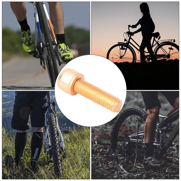 M5x18mm Styrbolt til Cykelstyr med Afstandsstykke Stål Cykelstyring Dele Guld