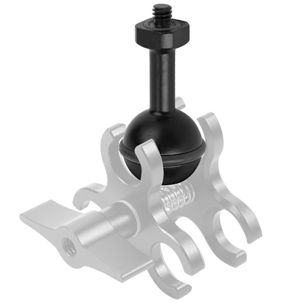Dykkerbeslag Action Kamera Kuglehoved Base Fyld Lys Holder Mount 1/4' Skrue (sort)