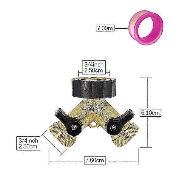 3/4 messing kugleventil, 3-vejs vandfordeler i messing, Y-formet 3-vejs messing kugleventil til havevaskemaskine 1 PC