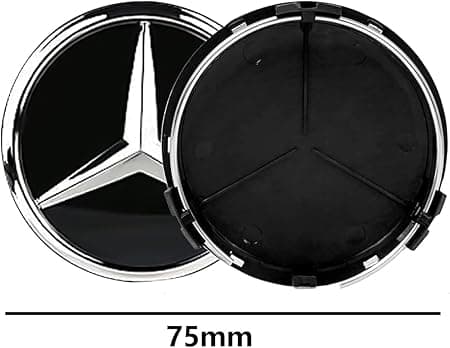 Mercedes-Benz centerkapsel – hjullogo 75 mm, sort Black Svart - 75mm