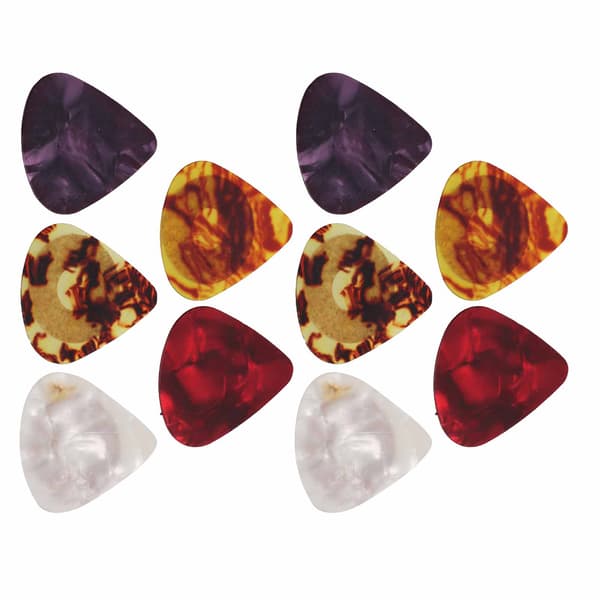 10 st Gitarrplektrum Halkfria Färgglada Celluloid Bärbara Instrument Tillbehör Set Kit
