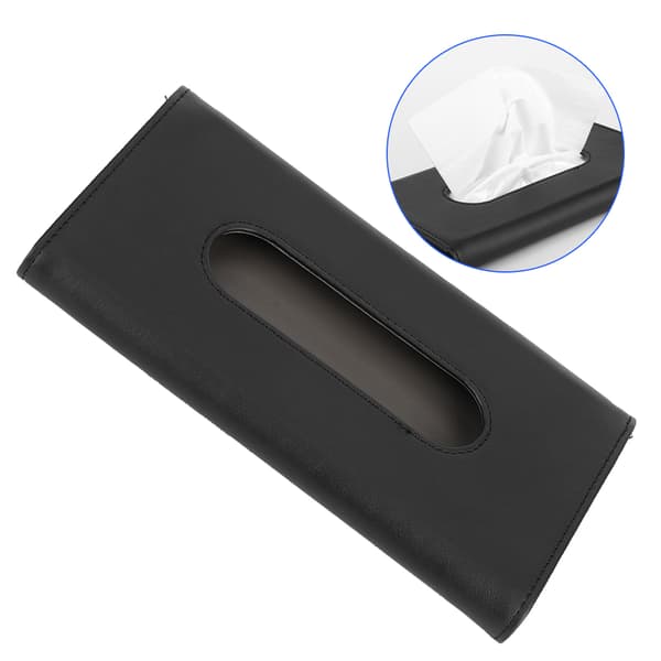 Bærbar PU Læder Bil Solskærm Tissue Boxe Dispenser Serviet Papir Håndklædeholder til SUV Lastbil