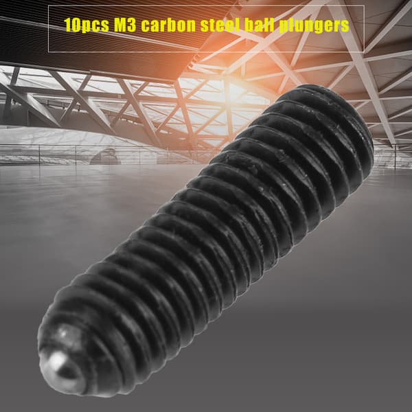 10st M3 Skruvgänga Hex Socket Kolstål Kulkolv Set (M3*12)