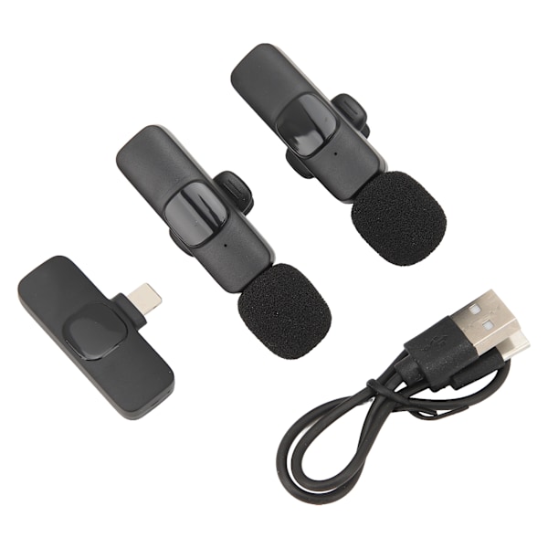 Professionell Trådlös Mygga ABS 2 i 1 Reverb Funktion Mygga Clip On Mikrofon för Smartphone Laptop för IOS