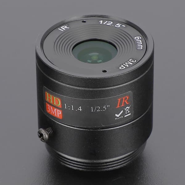 Högupplöst 3MP 6mm CS-fäste CCTV-objektiv för kameror