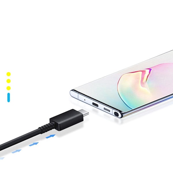 Hurtigoplader 45W til Samsung USB-C med 1 meter datakabel + opladerhoved sort 45W