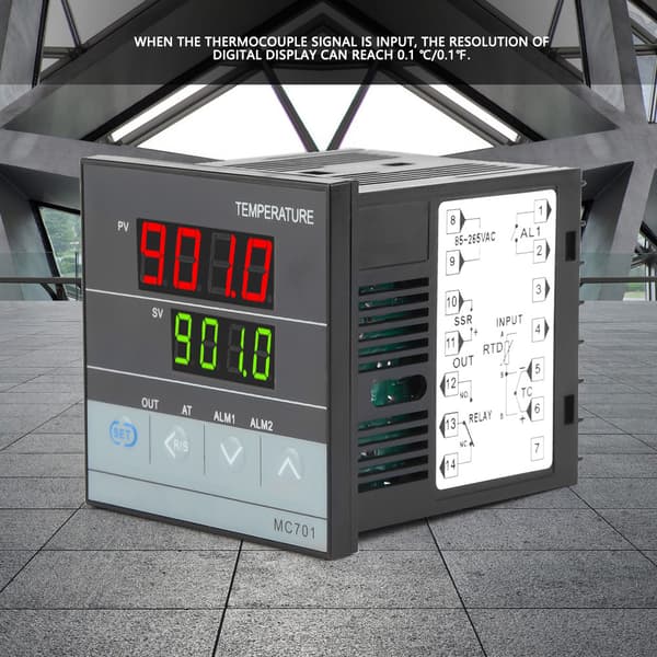 Digital Temperaturkontroller MC701 - K Typ PT100 Sensor, Relä SSR Utgång (1 Styck)
