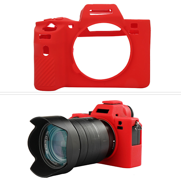 Sundt og robust silikonecover til digitalkamera til Sony A72/ A7R2 / A7S2 Vaskbar beskyttelse Rød